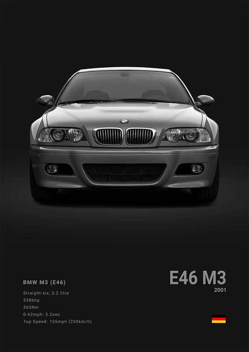 Black Background Sports Cars Poster and Prints F87 M3 M4 G90 E46 Luxury Car Canvas Painting Wall Art Pictures Room Office
