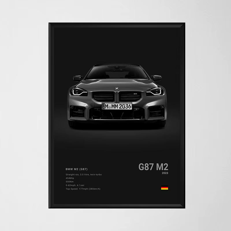 Black Background Sports Cars Poster and Prints F87 M3 M4 G90 E46 Luxury Car Canvas Painting Wall Art Pictures Room Office