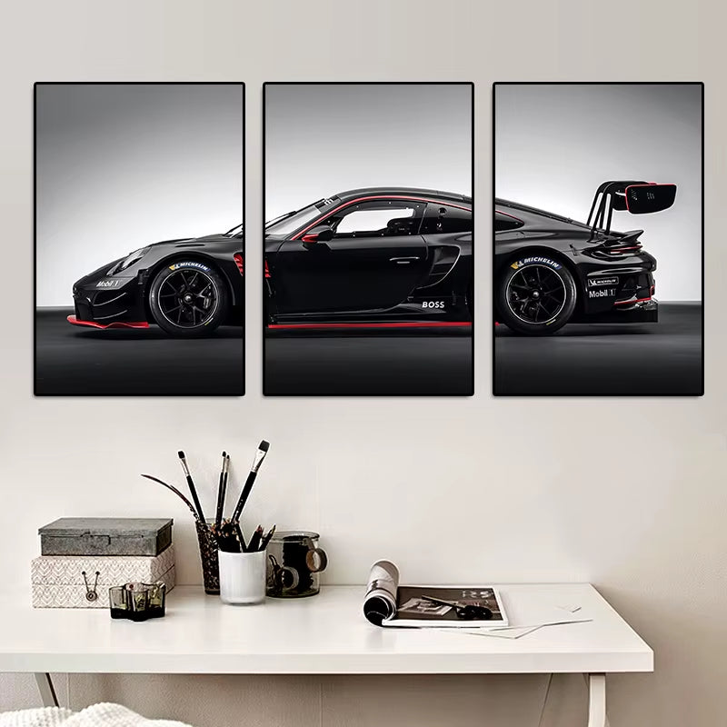 3Pcs Vintage Industrial Style Car Series Poster Gt3Rs Art Poster Canvas Painting Wall Prints Picture Living Room Home Decor