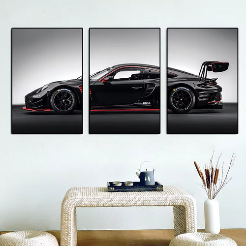 3Pcs Vintage Industrial Style Car Series Poster Gt3Rs Art Poster Canvas Painting Wall Prints Picture Living Room Home Decor
