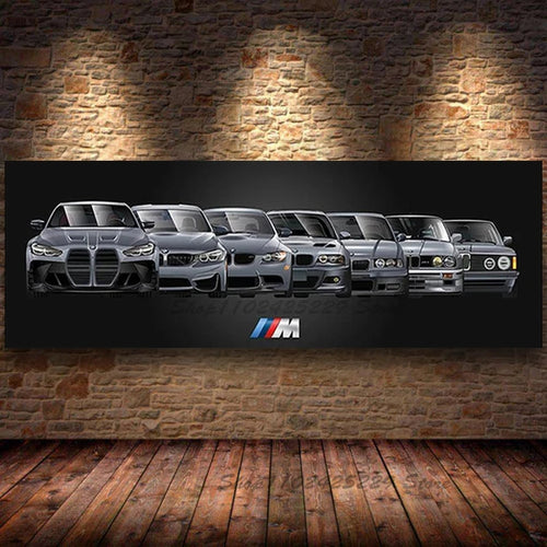 M3 Family Sports Car Series Super Sports Car Evolution Poster Canvas Print Painting Modern Home Living Room Wall Art Decorative