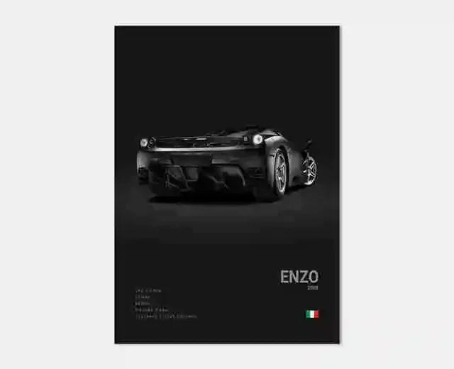 Pop Black and White Italy Cars Luxury Super Sport Car Poster Aesthetic F40 GTO GTB Canvas Print for Wall Art Garage Room Decor