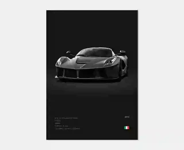 Pop Black and White Italy Cars Luxury Super Sport Car Poster Aesthetic F40 GTO GTB Canvas Print for Wall Art Garage Room Decor
