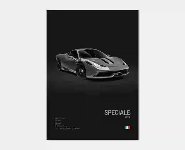 Pop Black and White Italy Cars Luxury Super Sport Car Poster Aesthetic F40 GTO GTB Canvas Print for Wall Art Garage Room Decor