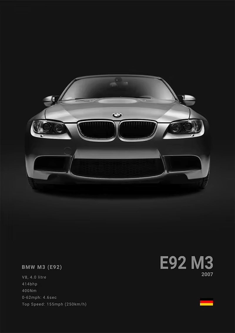 Black Background Sports Cars Poster and Prints F87 M3 M4 G90 E46 Luxury Car Canvas Painting Wall Art Pictures Room Office