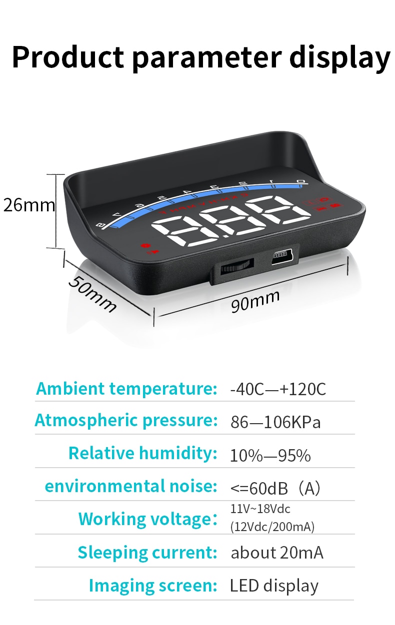 Electronic Speedometer Car HUD Display