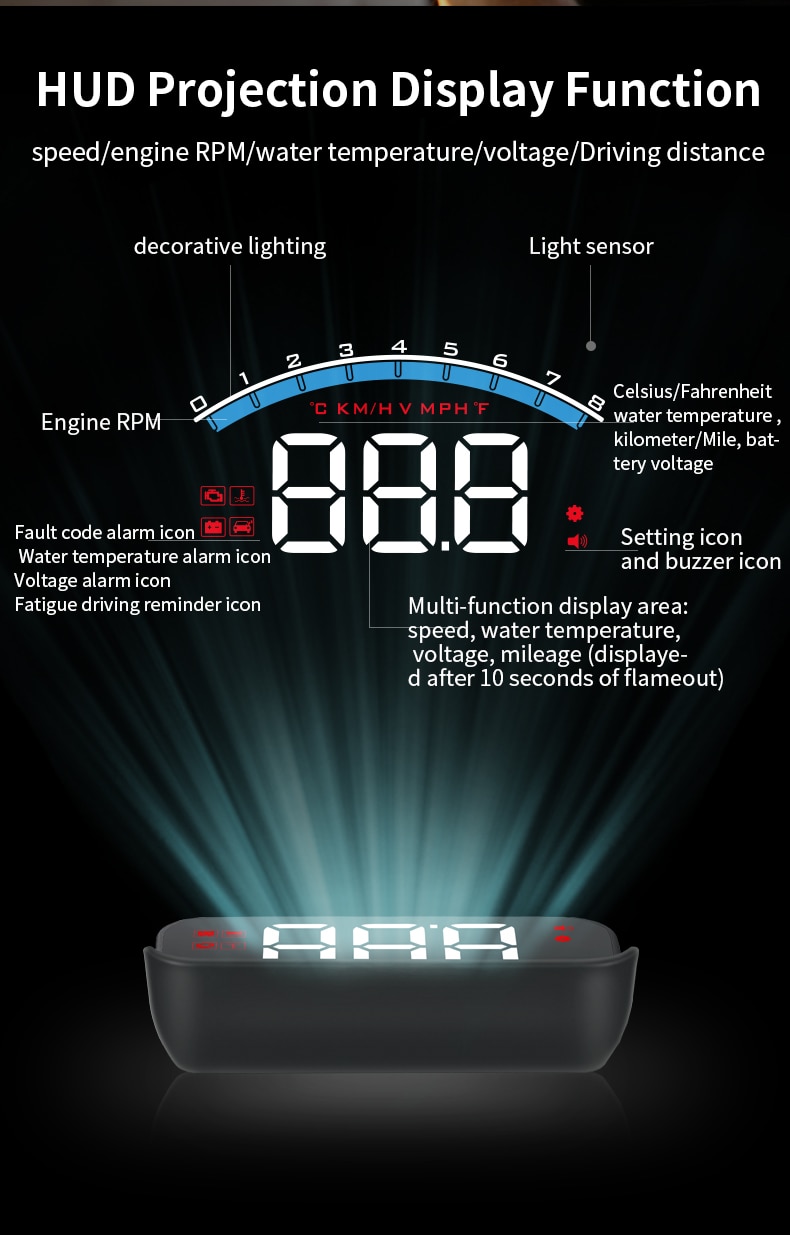 Electronic Speedometer Car HUD Display